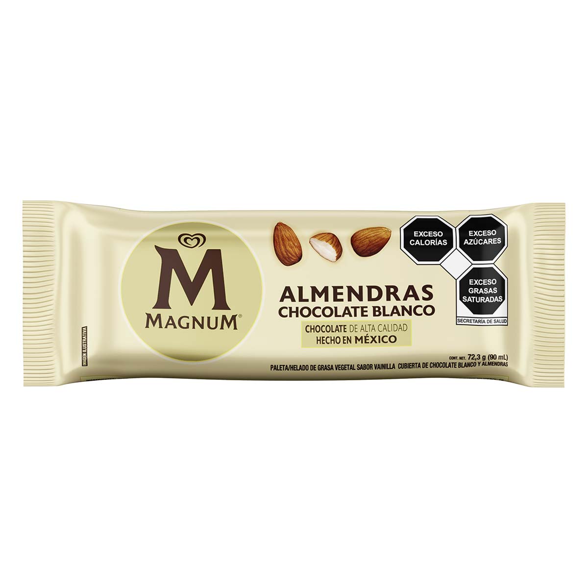 Paleta Helada Magnum Almendras Chocolate Blanco 90ml
