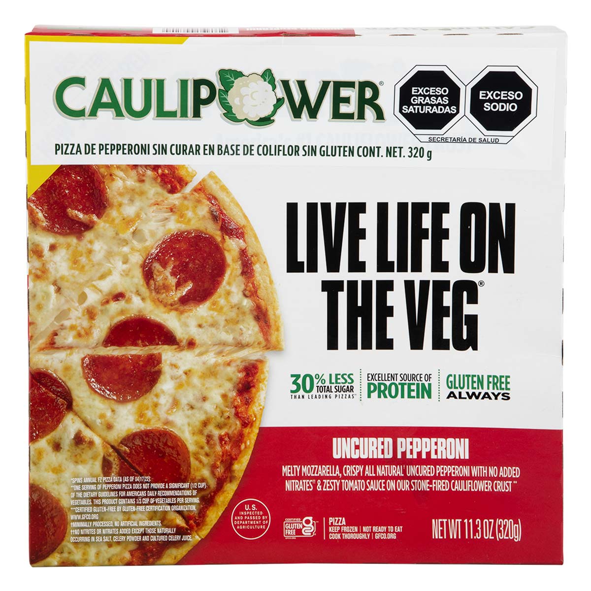 Pizza de Pepperoni sin Gluten Caulipower 320g