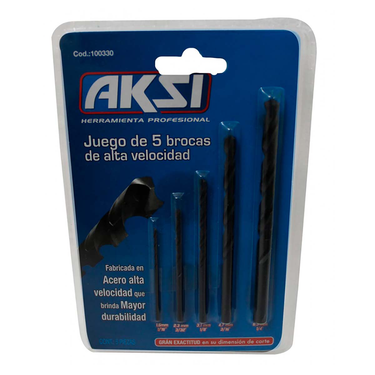 Juego 5 Piezas de Brocas Aksi de Alta Velocidad
