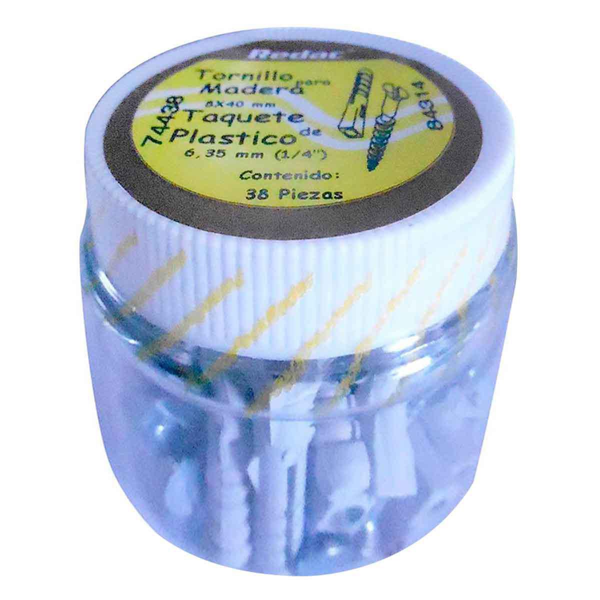 Tornillo Madera Redac 8x40 y 1/4 Pulgada 38 Piezas.