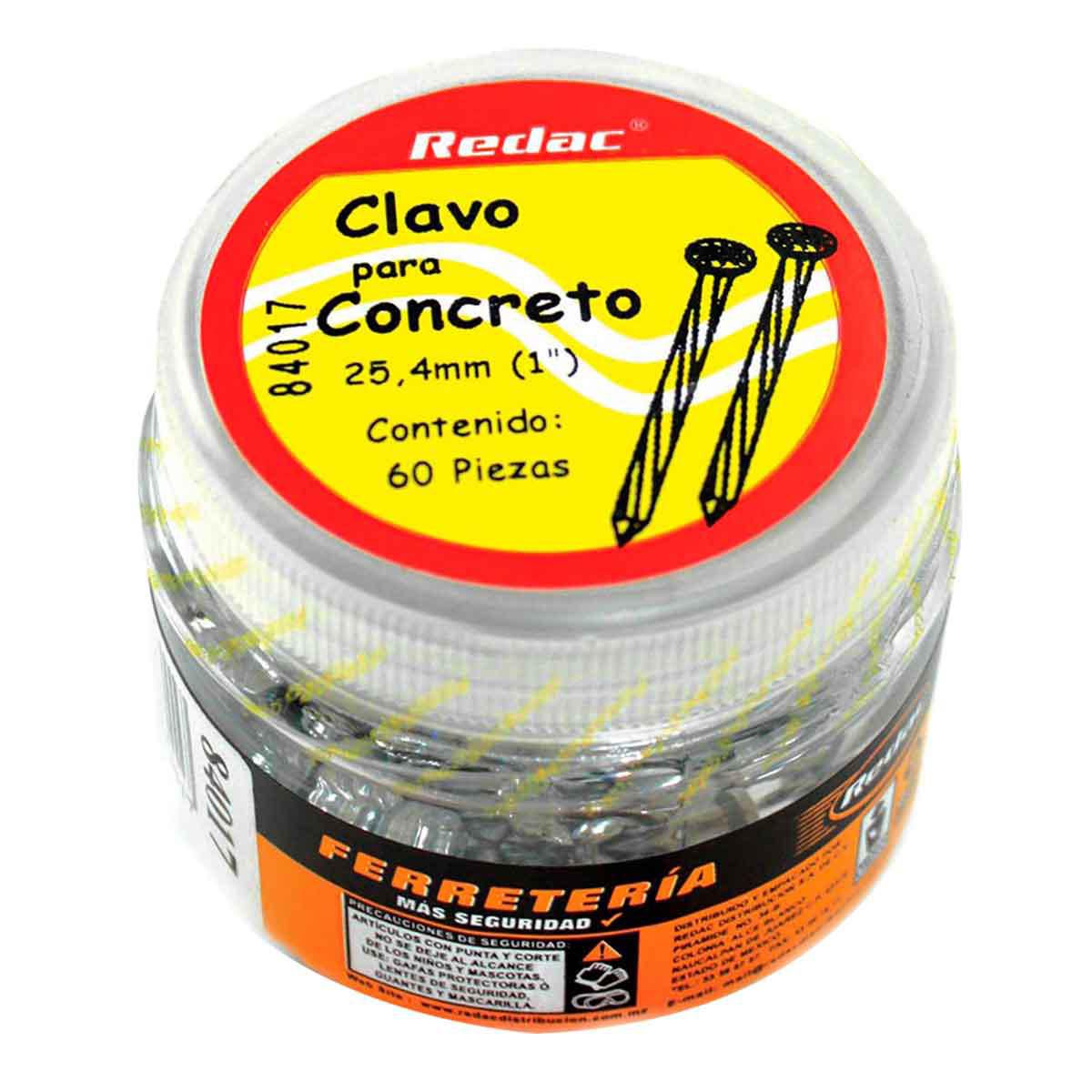 Clavo Concreto Redac 254mm - 1 Pulgada 60 Piezas.