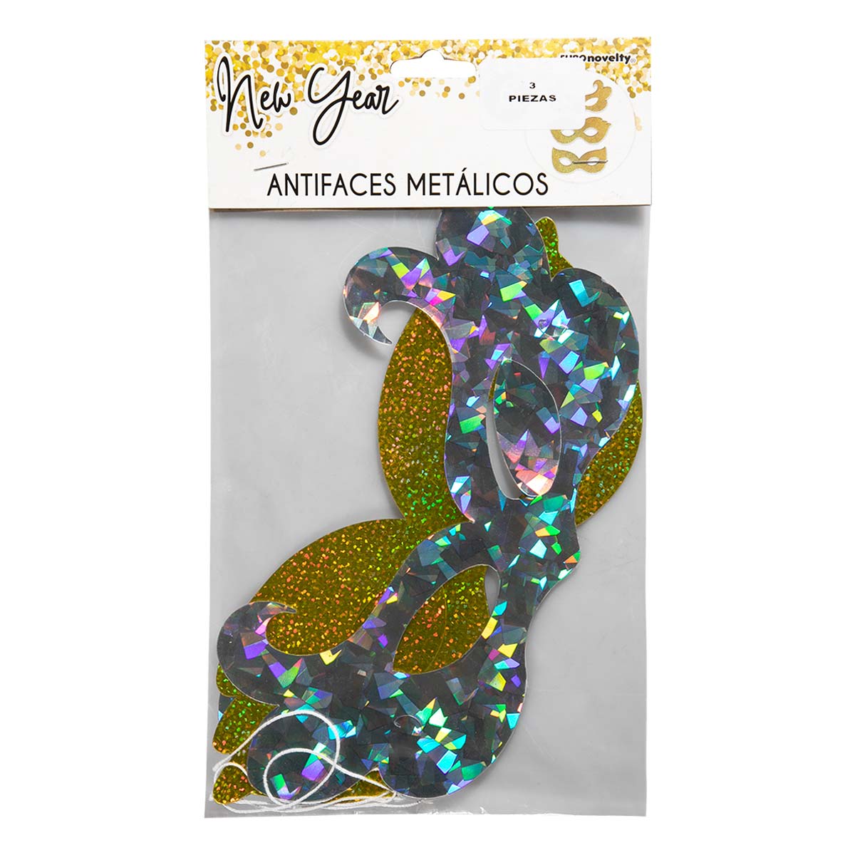 Antifaz Euronovelty Oro AFMENY6 6pz