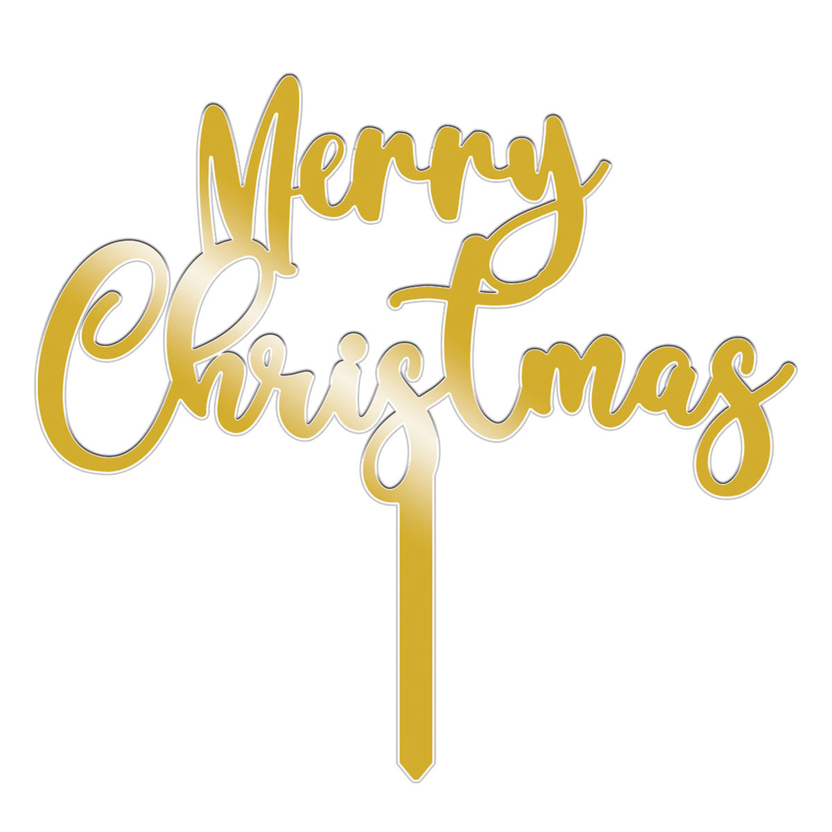 Cake Toppers Espejo Merry Christmas Dorado Granmark
