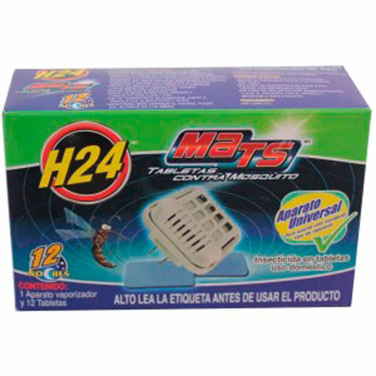 Insecticida en Tabletas H24 Mats Contra Mosquitos 1 Aparato y 12 Tabletas
