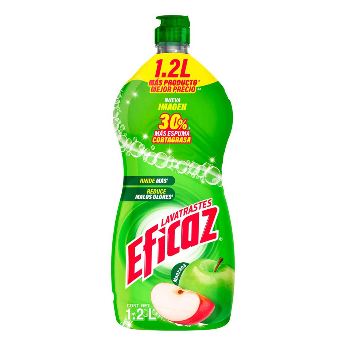 Lavatrastes Líquido Eficaz Manzana Corta Grasa 1.2L