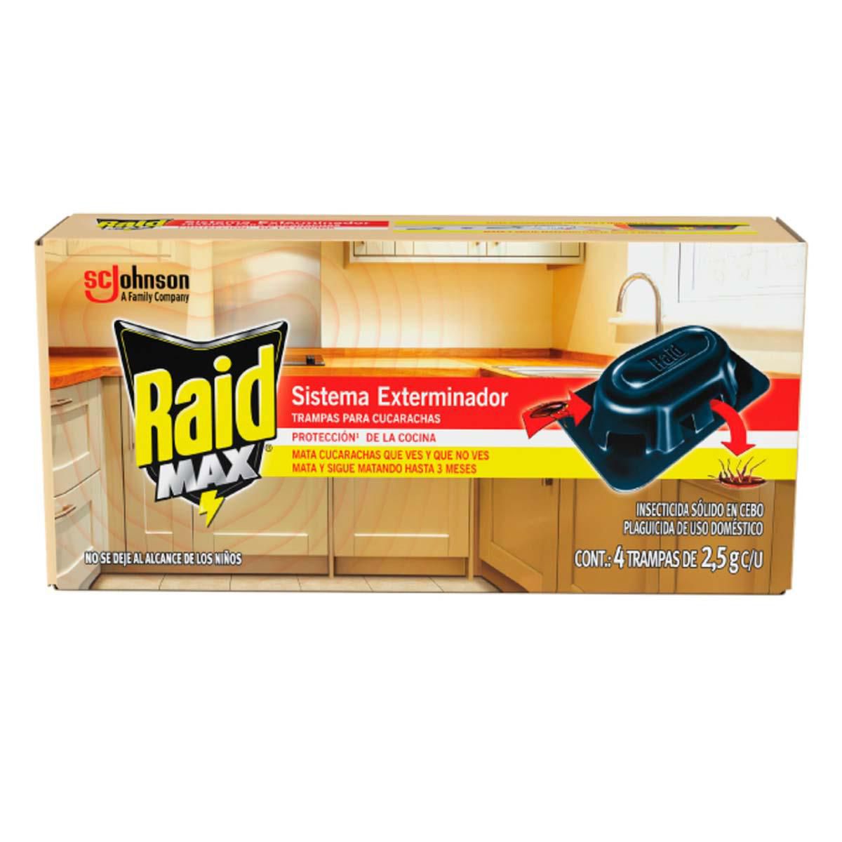Trampas para Cucarachas Raid Max Plaguicida de Uso Domestico 4 Trampas