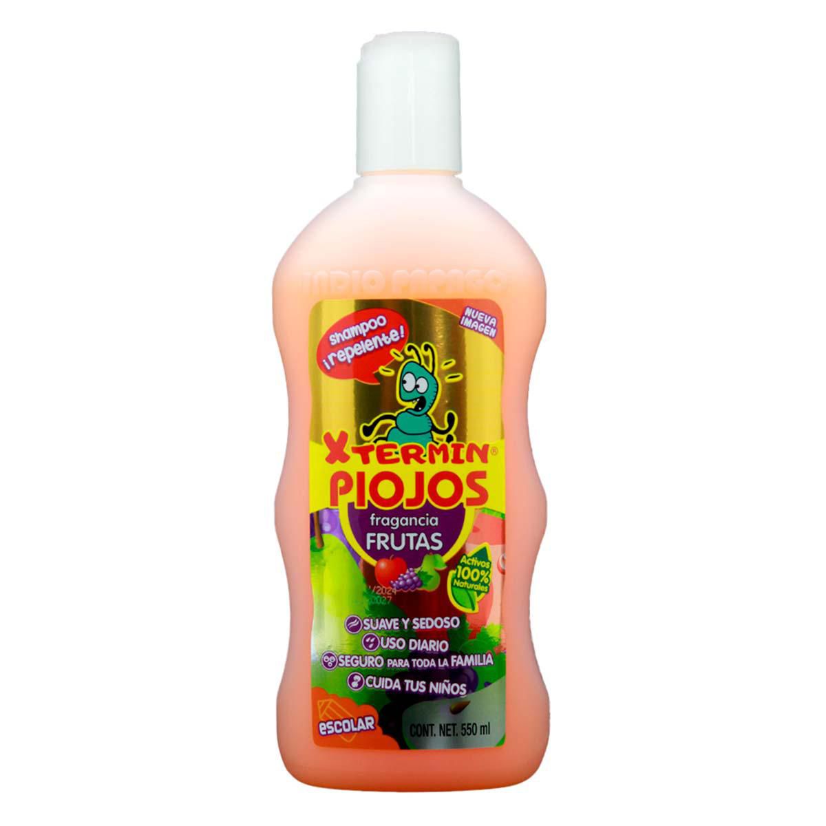 Shampoo Indio Papago Xtermin Piojos Fragancias Frutas 550ml