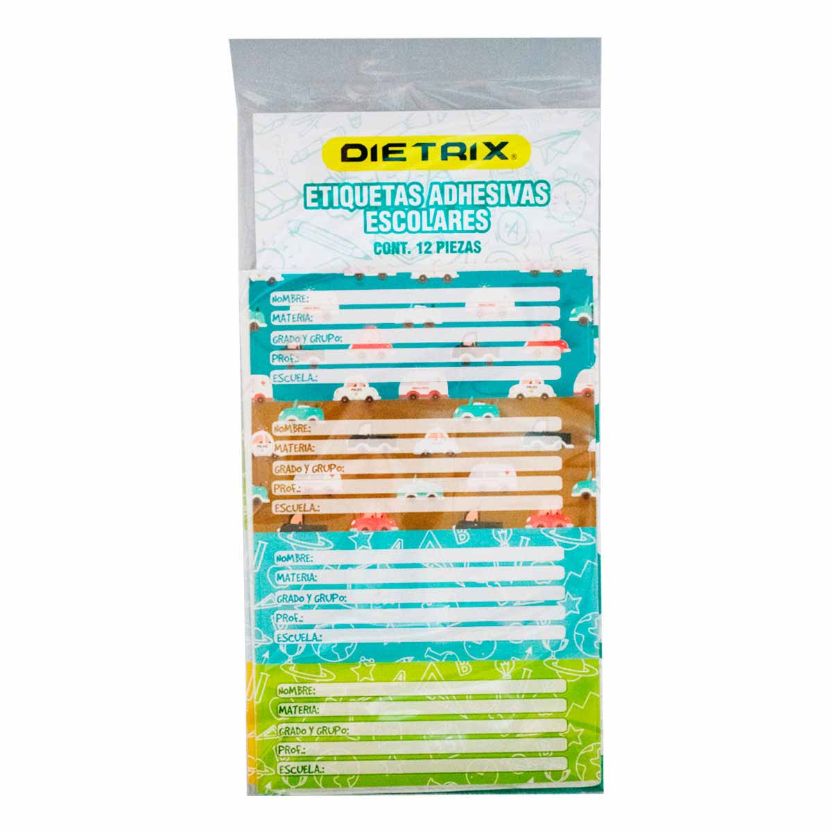 Etiqueta Dietrix Escolar 12 Piezas