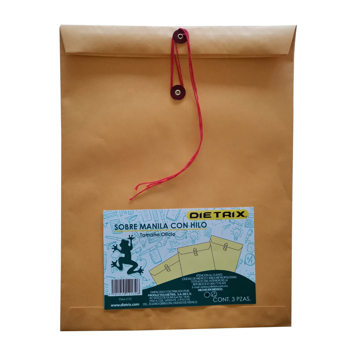 Sobre Manila Oficio conHilo 3 Pieza Dietrix