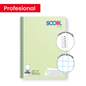 Cuaderno Scool Profesional Espiral Sencillo Pasteles C7 100H