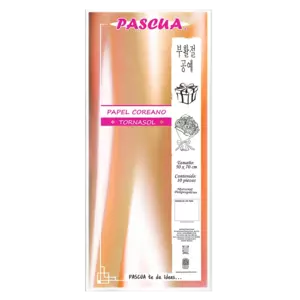 Papel Coreano Pascua Tornasol Color Naranja PQ10