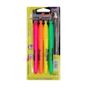Marcadores Baco Flash Base Agua Colores Surtidos Neón BL4